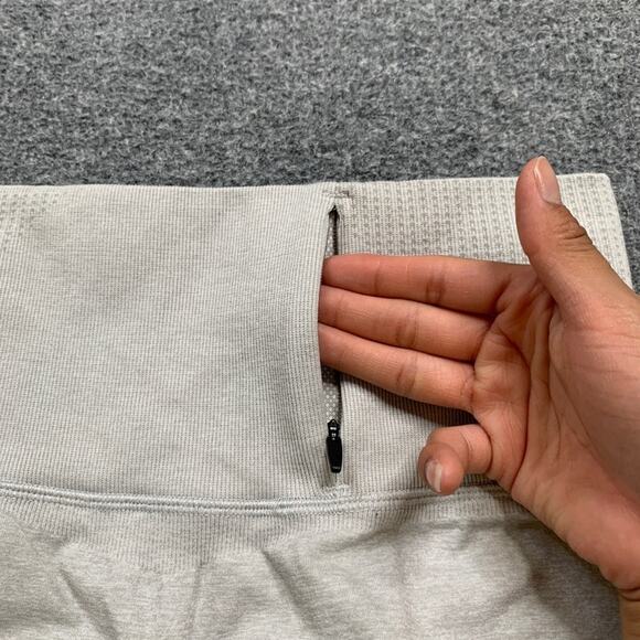 Gymshark Leggings Womens XS Shadow Contrast Rib Seamless Compression Zip Pocket - Picture 8 of 11